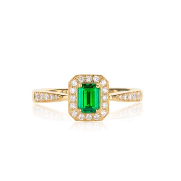 0.44ct 18K (Yellow) Emerald Ring (Size 13)