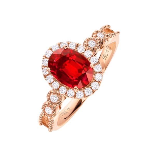 1.05ct 18K Red Ruby Ring (Size 13)