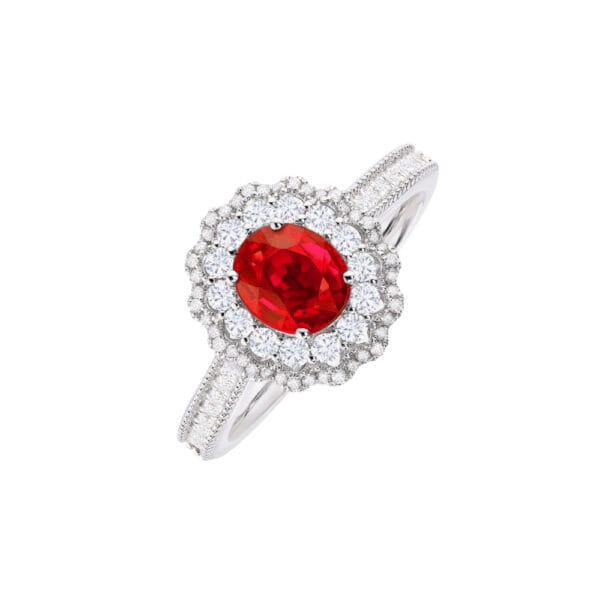 1.13ct 18K (White) Ruby Ring (Size 13)
