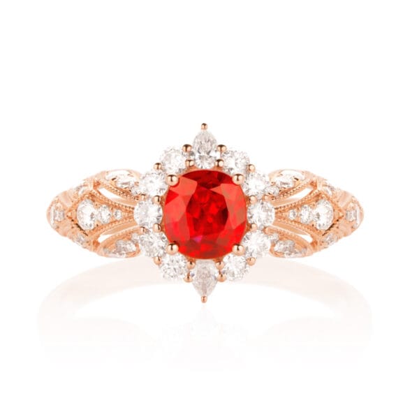 0.56ct 18K Red Ruby Ring (Size 13)