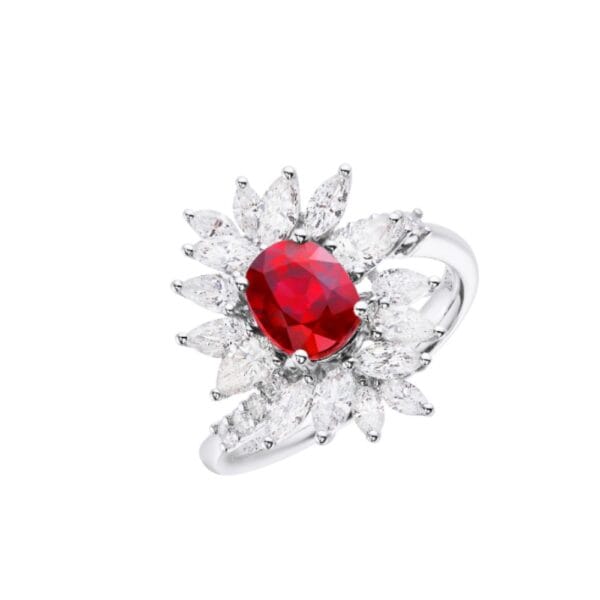 2.07ct 18K (White) Ruby Ring (Size 13)